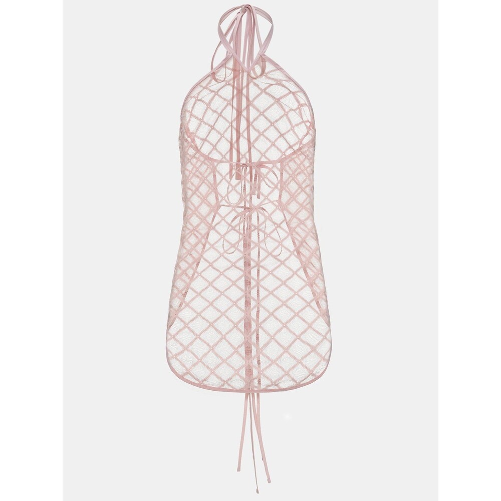 Source Unknown Rasato Backless Lacework Pink Top … - image 2